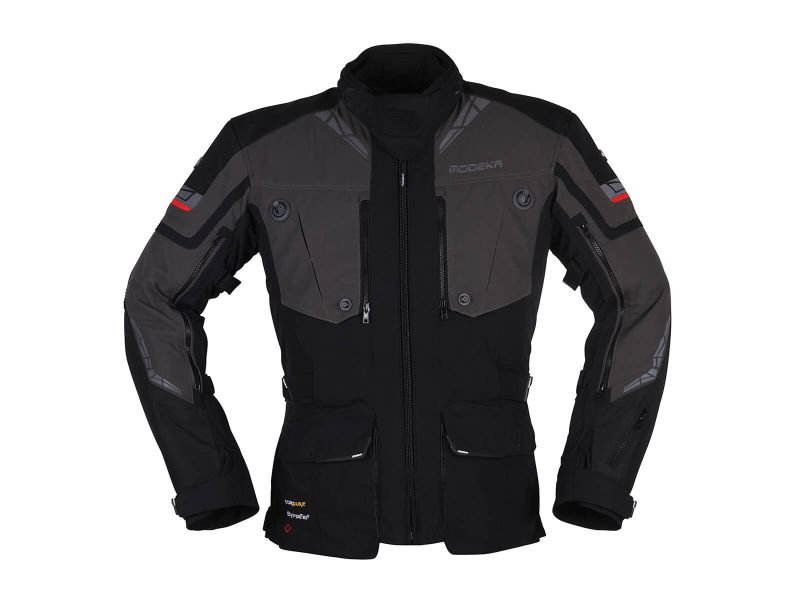Modeka Panamericana II Tex Jacket Heren Korte Maat (zwart/donkergrijs)