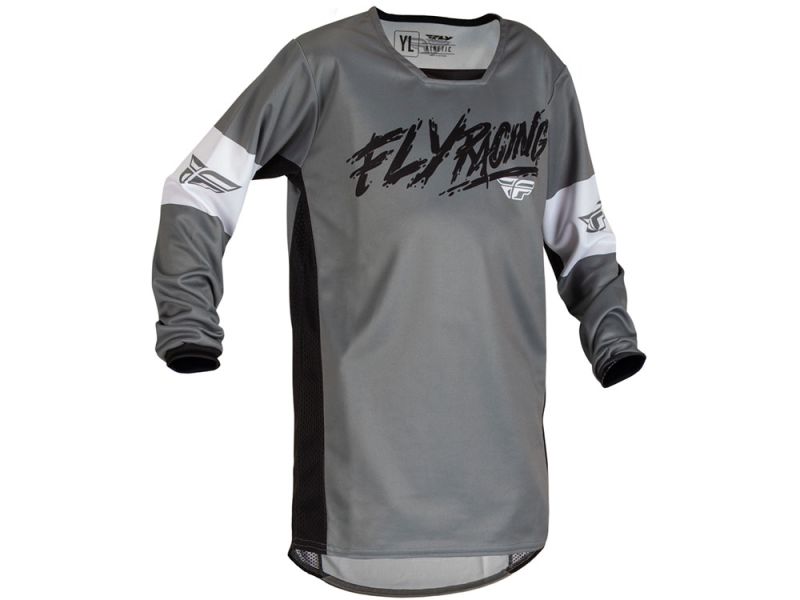 FLY Racing Kinetic Khaos Cross Jersey Jugendliche (schwarz / rot / grau )