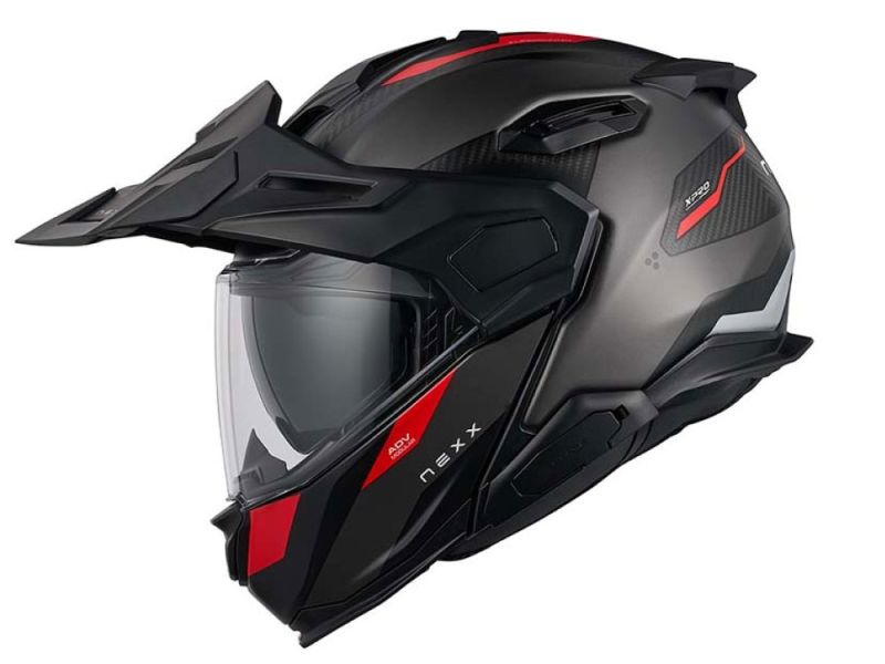 Nexx X.LFC Terra MT Motorrad Klapphelm (grau / rot)