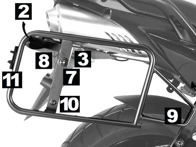 Hepco & Becker Lock-It kofferrek Yamaha FZ 6 / Fazer (2007-2008 zwart)
