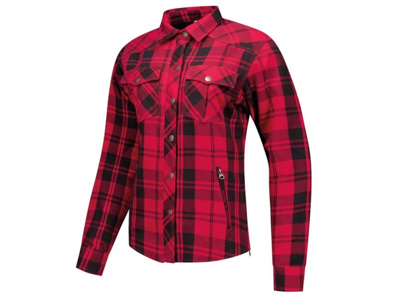 Rusty Stitches Liss V2 Motorradjacke Damen (rot / schwarz)