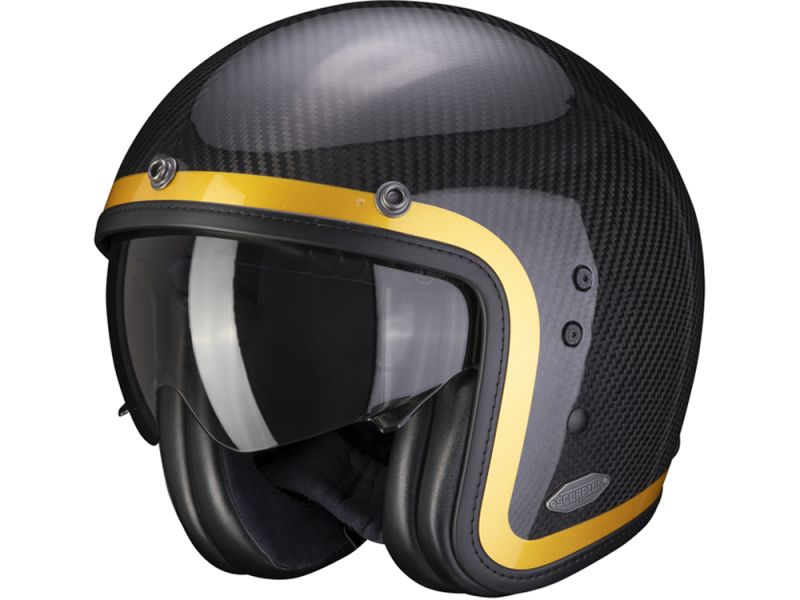 Scorpion Belfast Carbon Lofty Jet Helm (zwart / carbon / goud)