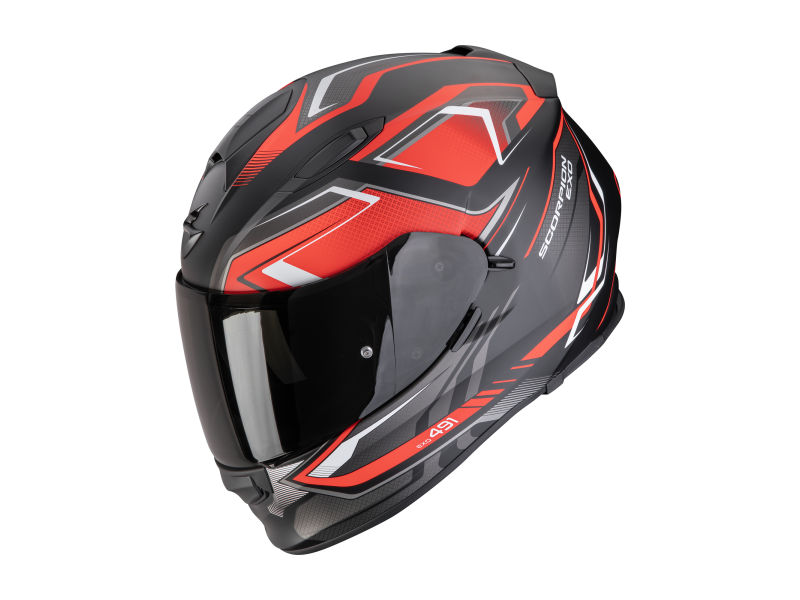 Scorpion EXO-491 Zumo Motorradhelm (Schwarzmatt/Rot/Weiß)