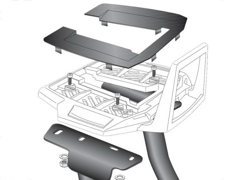 Hepco & Becker Alu rek Yamaha FZ 6 Fazer S2 (zilver)
