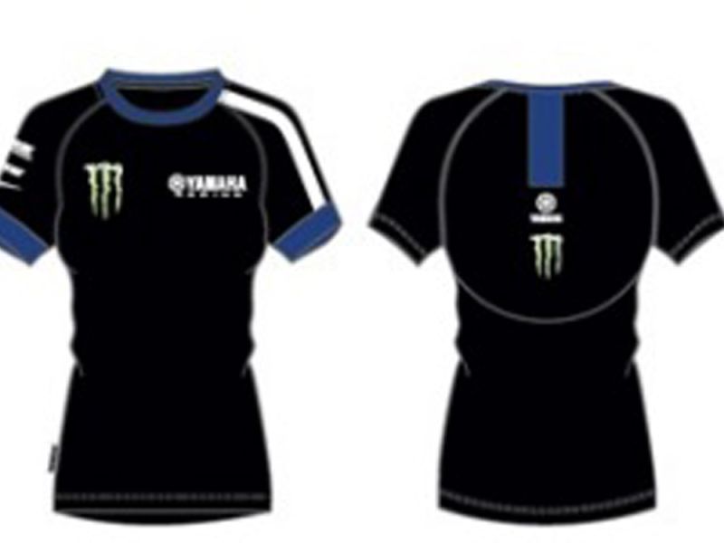 Yamaha Paddock Black Edition Monster Energy T-Shirt Damen (schwarz/blau)