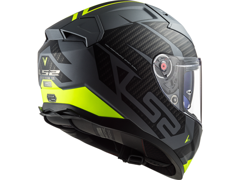 LS2 FF811 Vector II Splitter volgelaatshelm (titanium mat / geel)