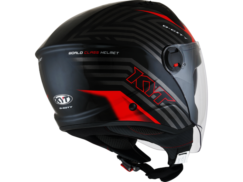 KYT D-City Lucent Jethelm (schwarz/rot)