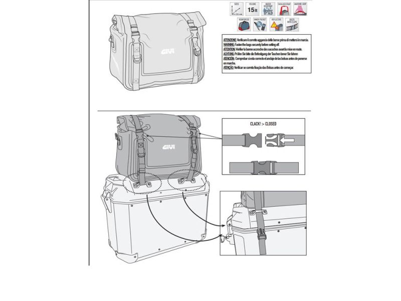 GIVI EA120 Easy Bag achtertas (15 liter)