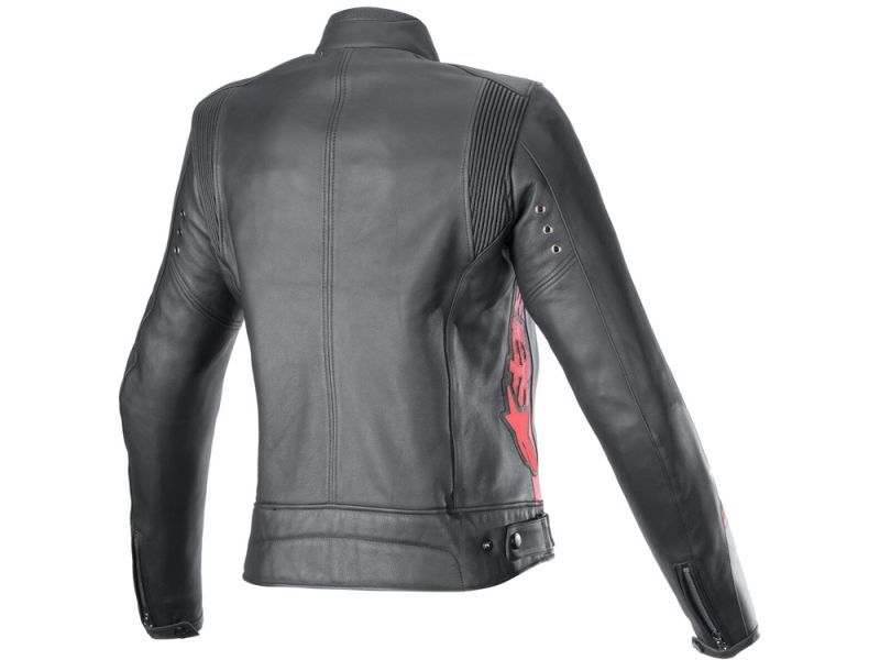 Alpinestars Stella Dyno Lederjacke Damen (Schwarz/Rot)