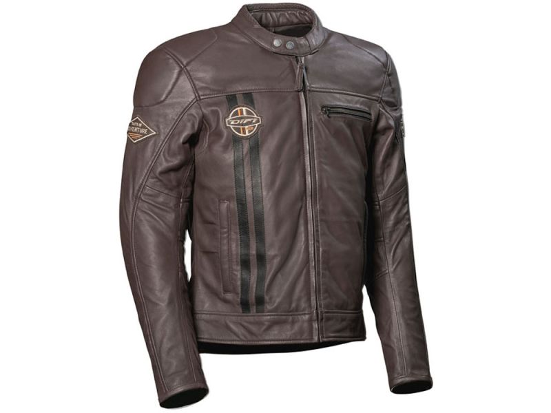 DIFI Boston leren motorjas (bruin / zwart)
