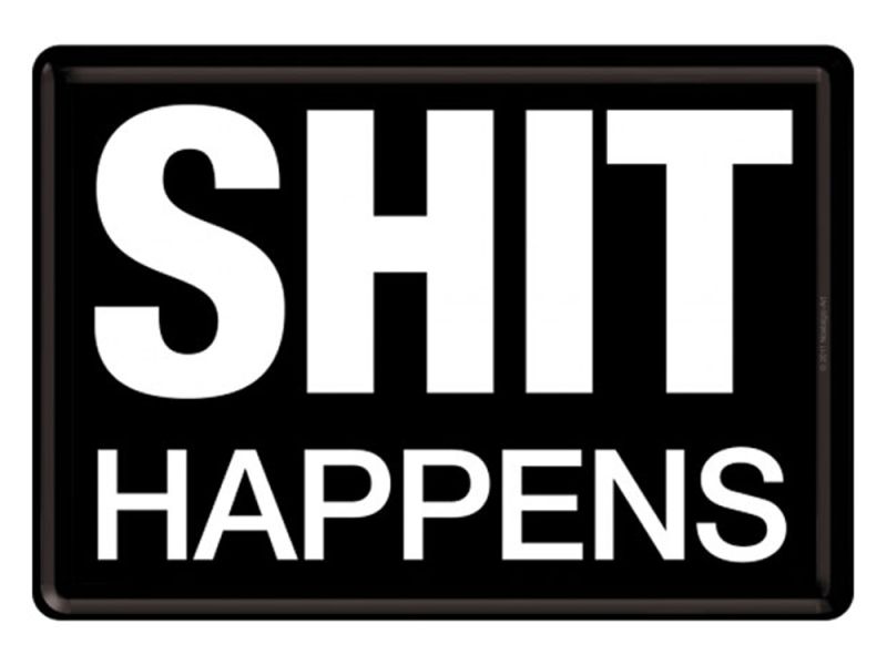 Nostalgic-Arts Shit Happens Blikken Postkaart (10x14cm)