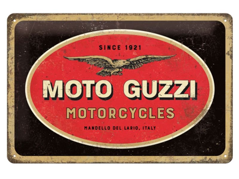 Nostalgic-Arts Moto Guzzi logo metalen bord (20x30cm)