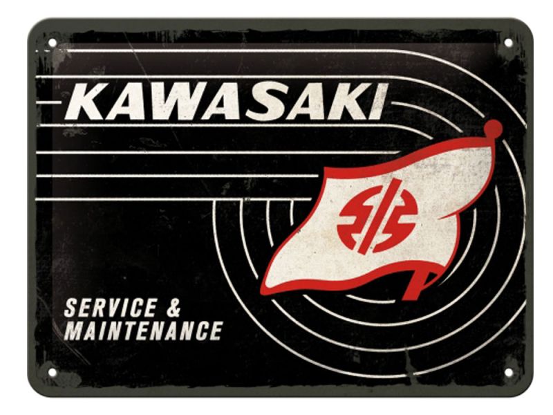 Nostalgic-Arts Kawasaki Tank Logo metalen bord (15x20cm)