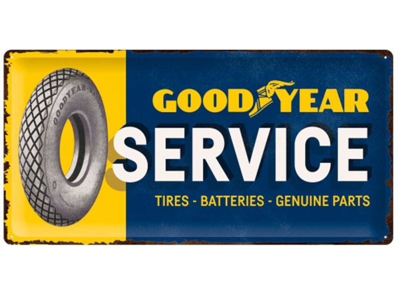 Nostalgic-Arts Goodyear Service tinnen bord (25x50cm)