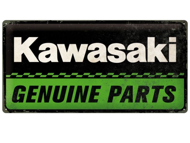 Nostalgic-Arts Kawasaki originele onderdelen metalen bord (25x50cm)