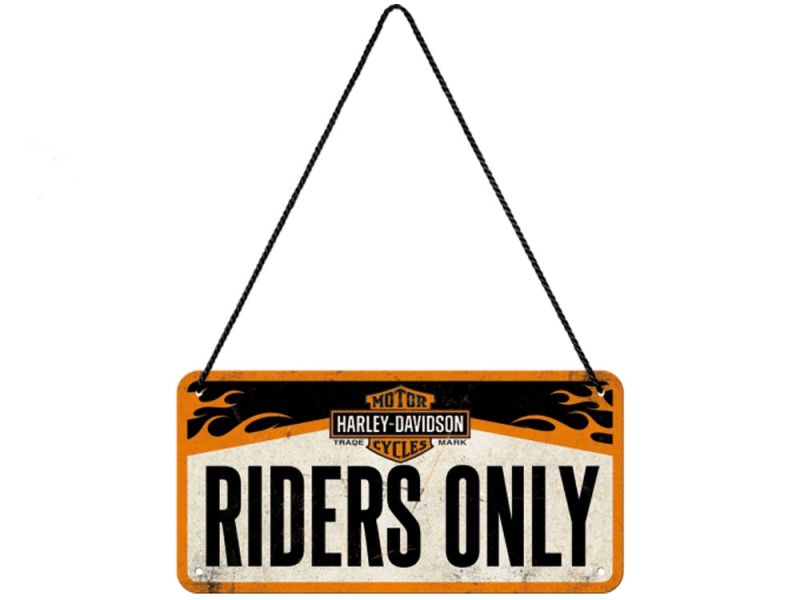 Nostalgic-Arts Harley Davidson Riderson Only uithangbord (10x20cm)