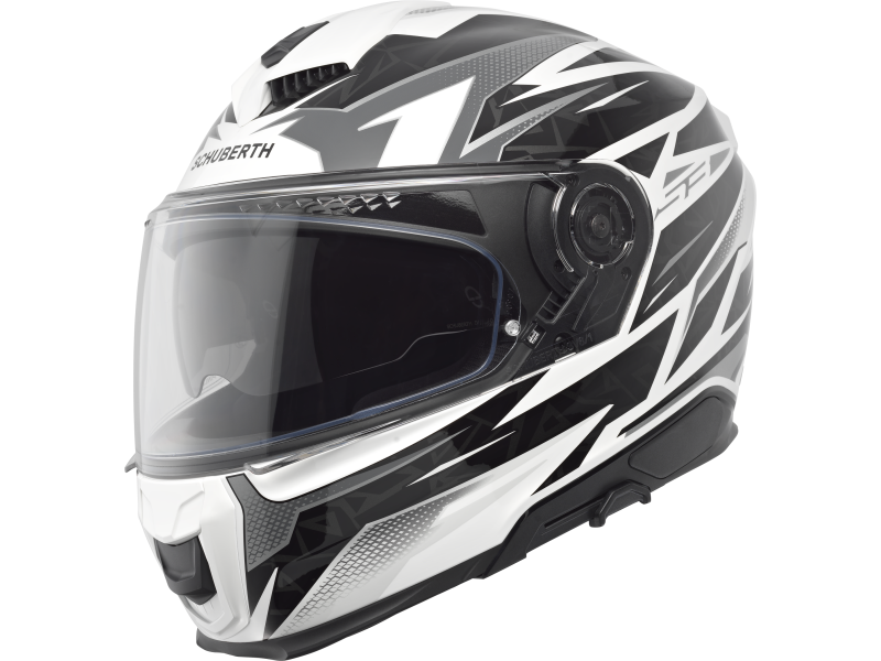 Schuberth S3 Thunder White Motorradhelm (Schwarz/Weiß/Grau)