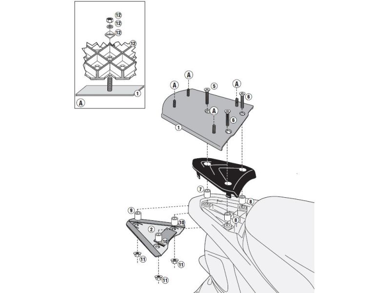 GIVI Monolock SR Bagagerek Piaggio FLY 50 / 125 (2012-)