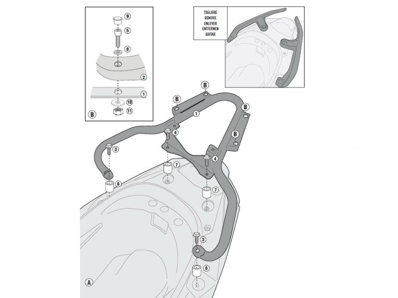 GIVI Monokey SR Bagagerek Kymco K-XCT 125i / 300i (2013-)
