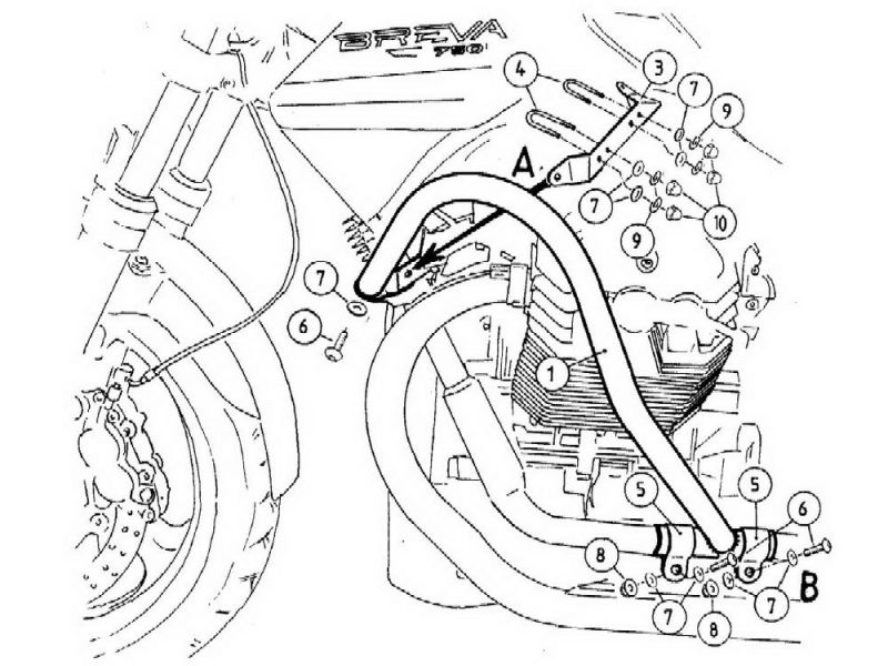 Hepco & Becker Crash bar Moto Guzzi Breva V 750 i.e. (chroom)